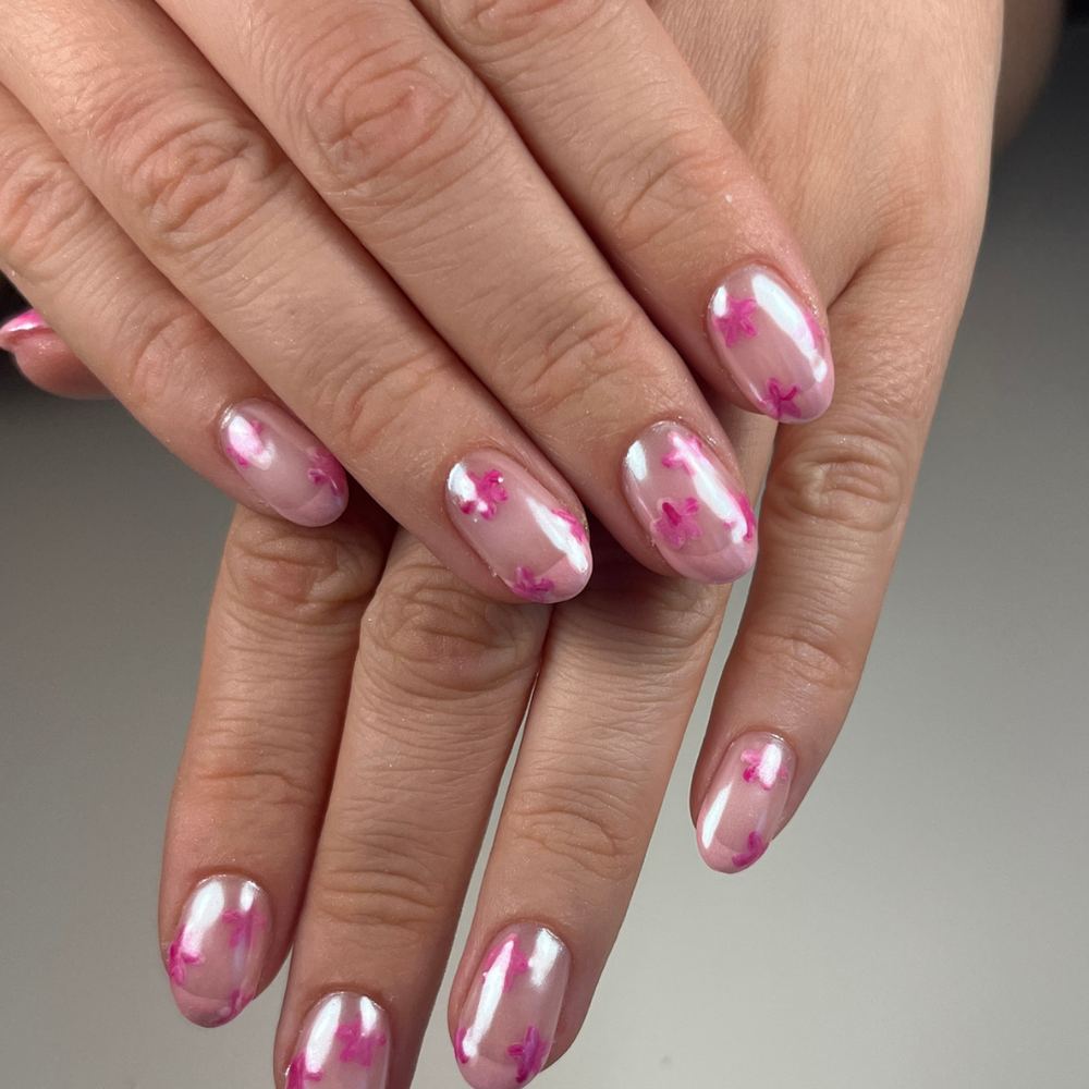 BIAB en gellak met nailart bij Skin and Glow